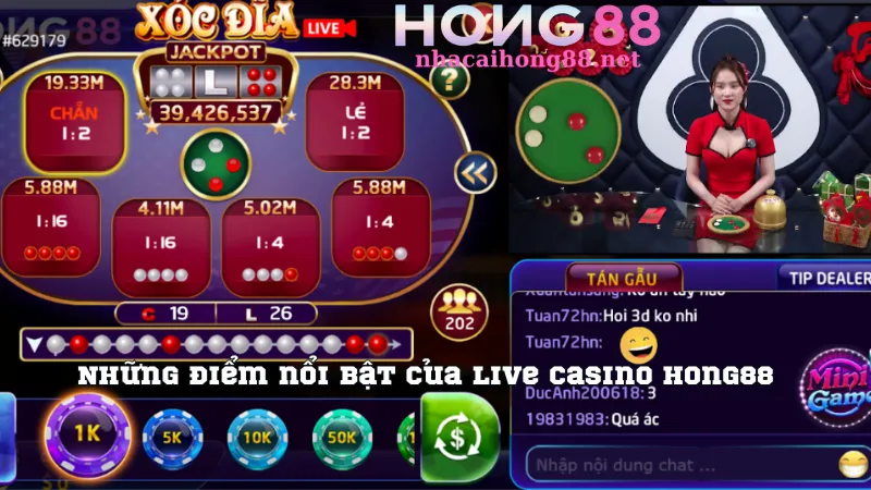 Những điểm nổi bật của Live Casino Hong88